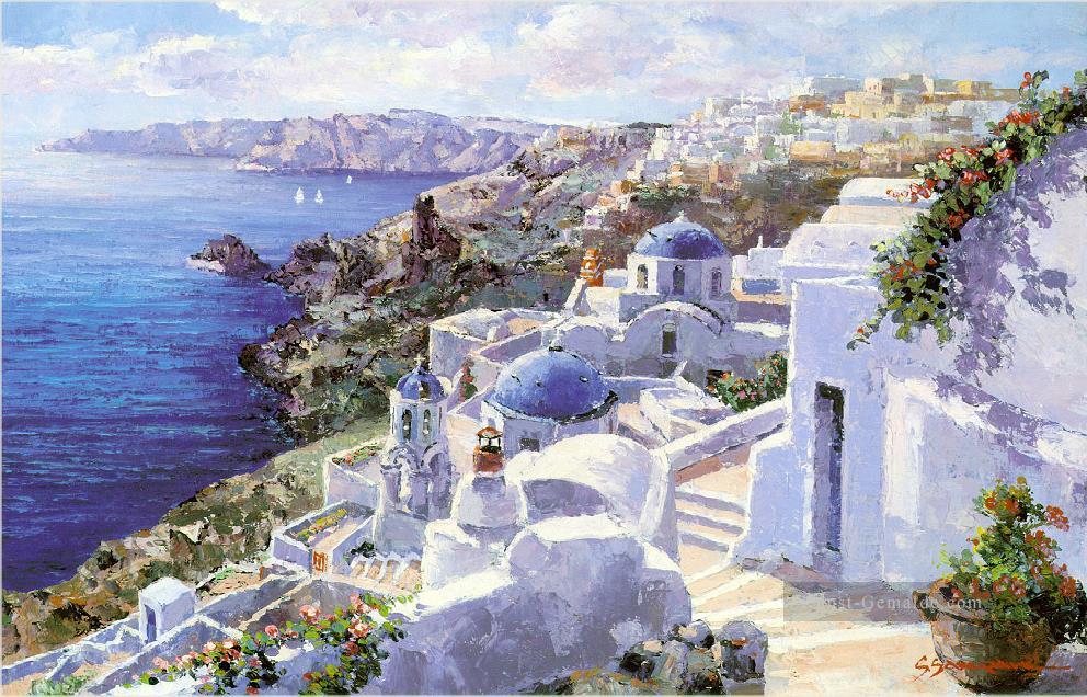 mt042 impressionistischen Mittelmeer Szene Ölgemälde